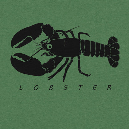 Black silhouette of a lobster with 'LOBSTER' text on a green background